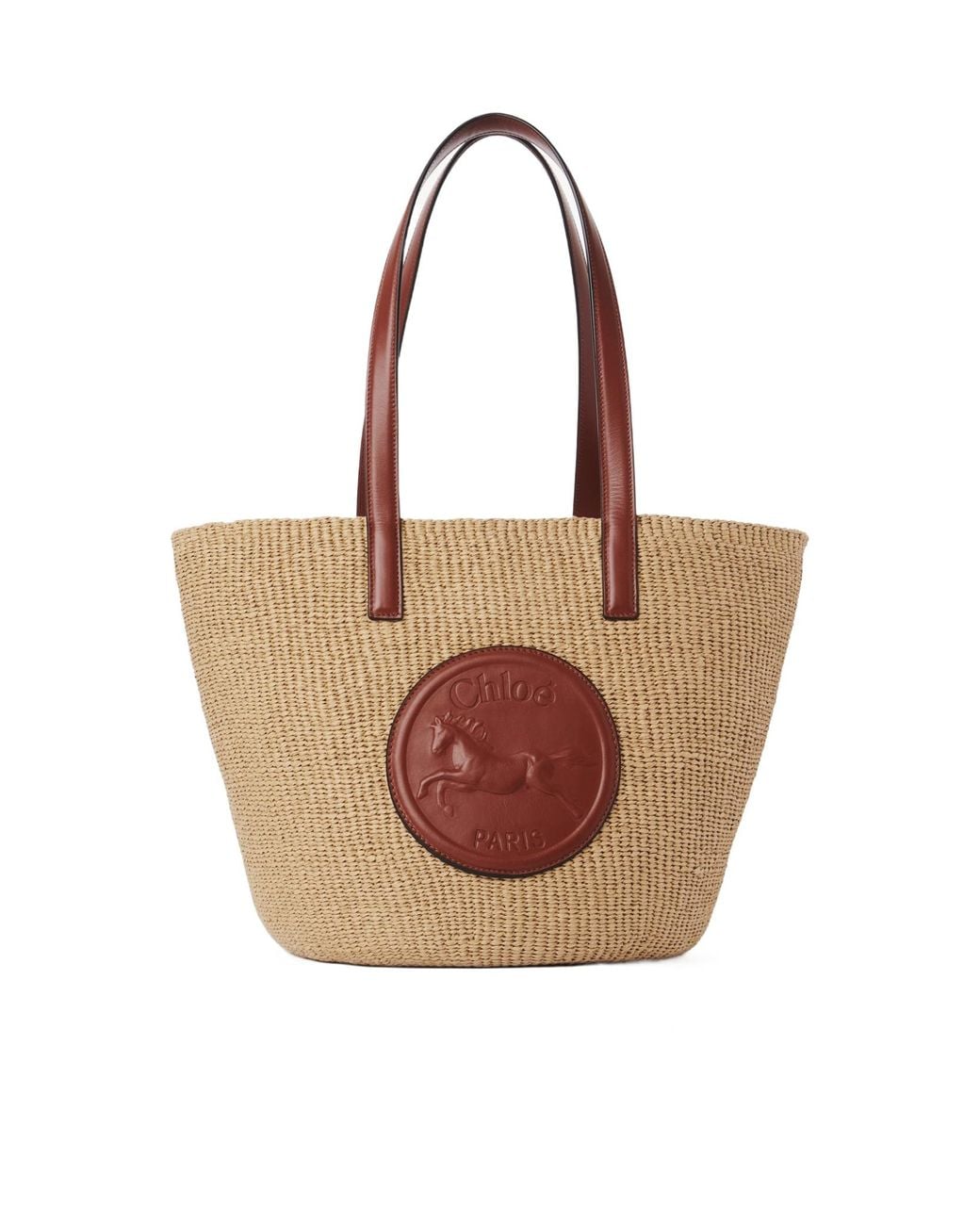 Chloé Brown Chloé Logo Detailed Large Tote Bag