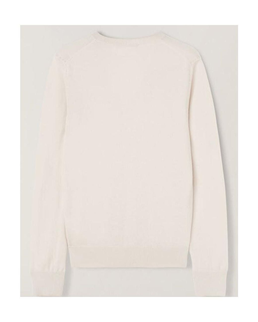 Loro Piana White V-Neck Long-Sleeved Top
