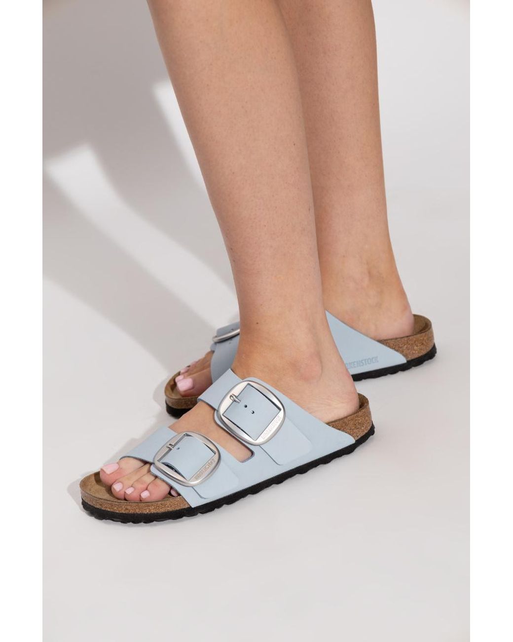 Birkenstock Blue Arizona Big Buckle Slides