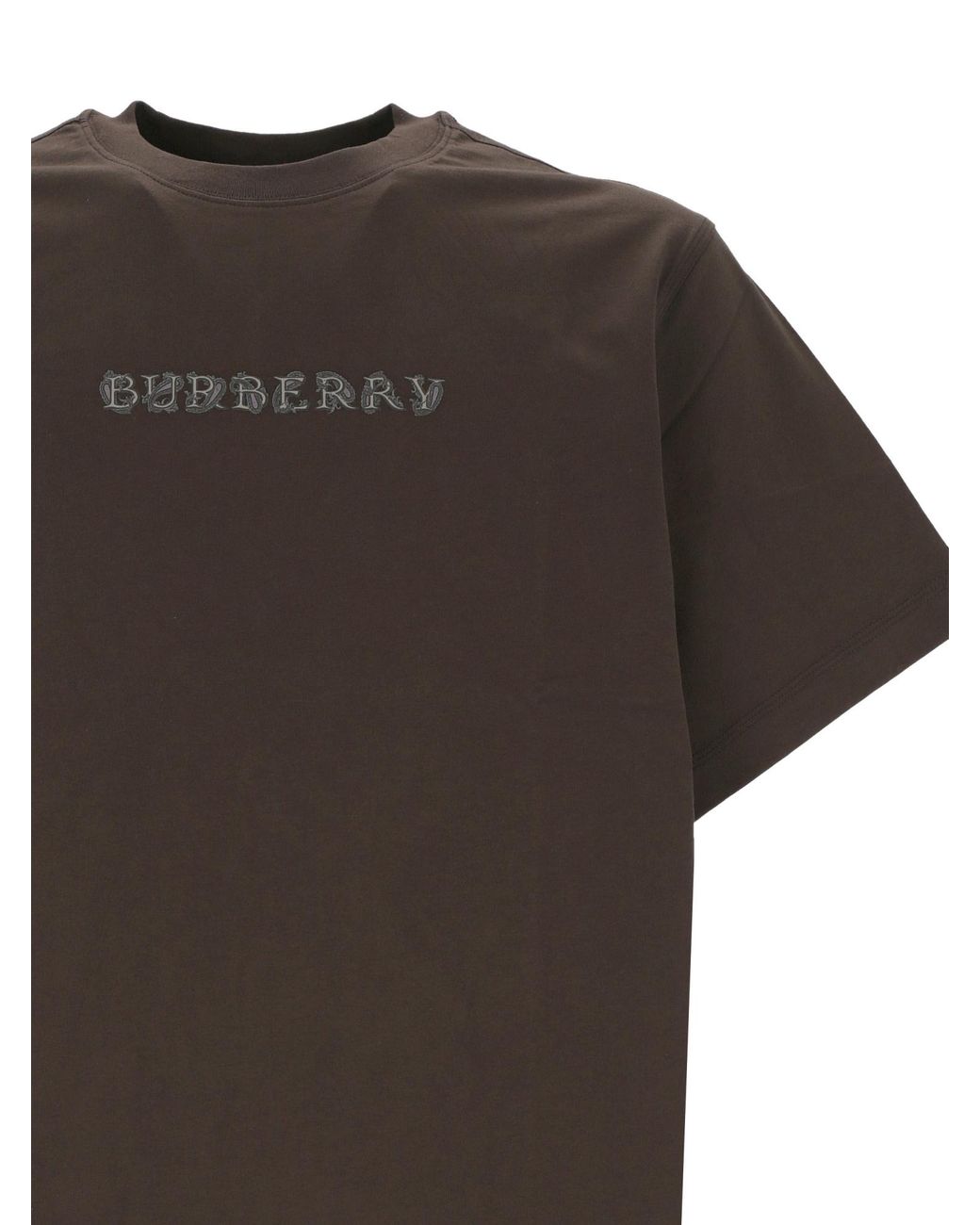 Burberry Black Logo Detailed Crewneck T-Shirt for men