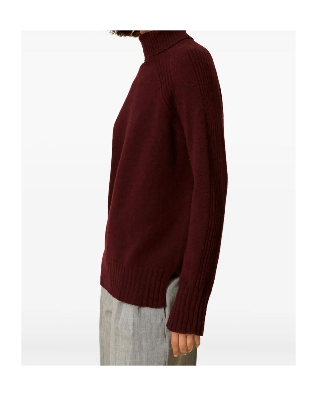 Twinset Purple Turtleneck Ribbed Jumper