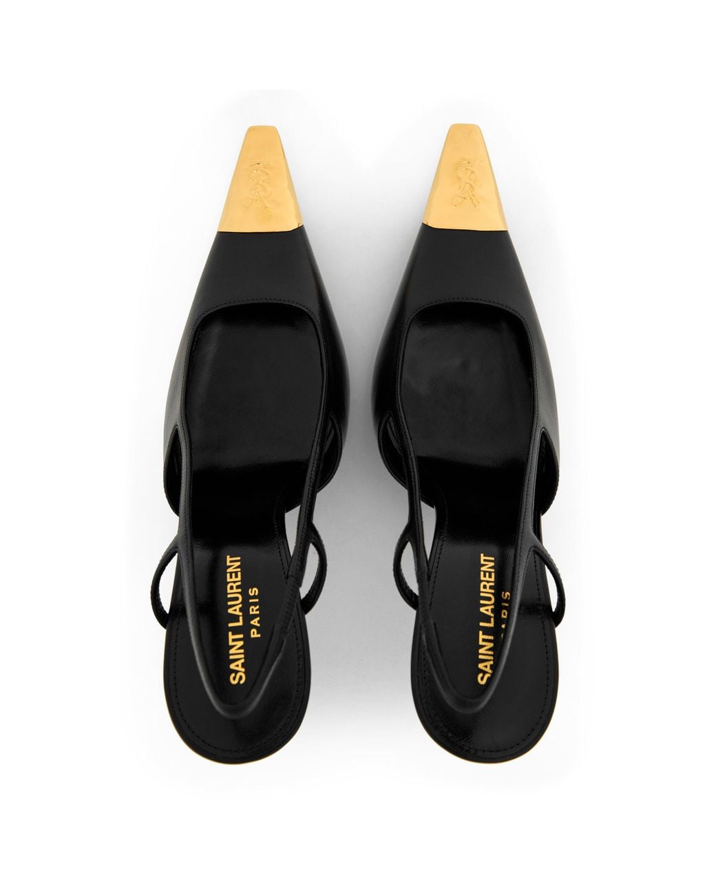 Saint Laurent White Open-Heel Slingbacks