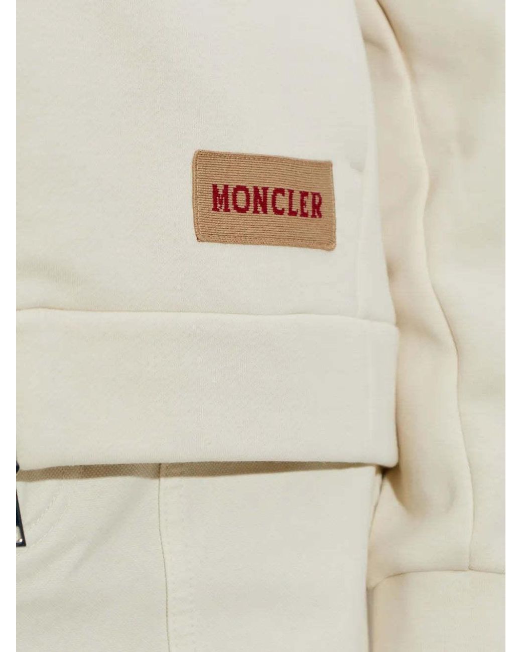 Moncler White Drawstring Hoodie