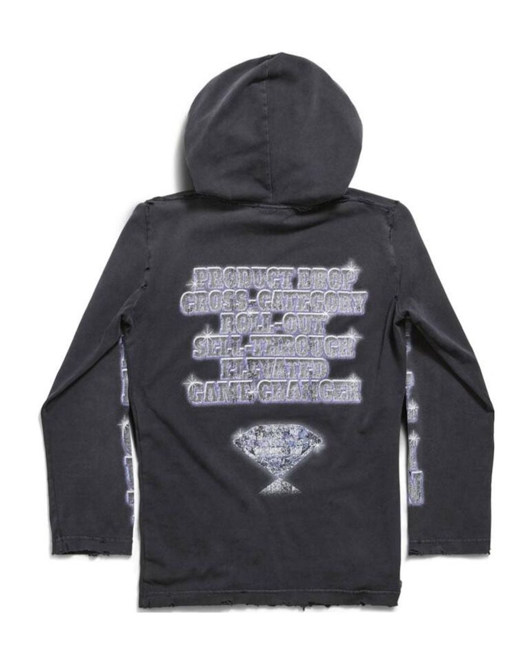 Balenciaga Gray Snbn Long-Sleeved Hoodie for men