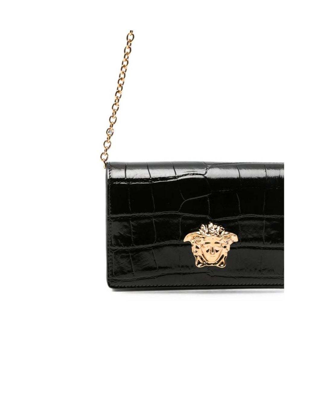 Versace White Mini Medusa '95 Croc-Effect Shoulder Bag