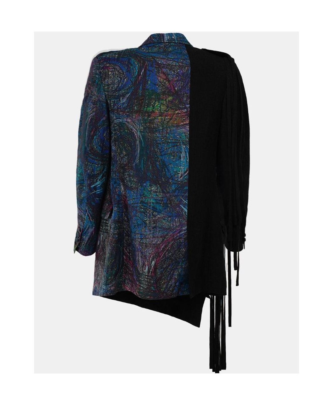 Yohji Yamamoto Blue Spliced Design Suit Jacket for men