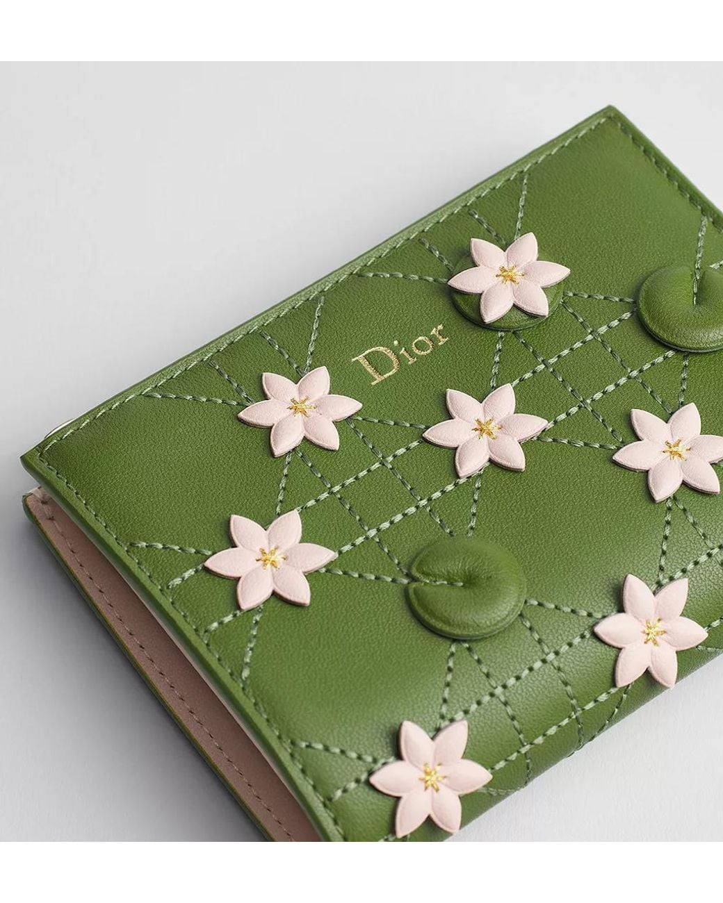 Dior Green Jardin Dahlia Wallet
