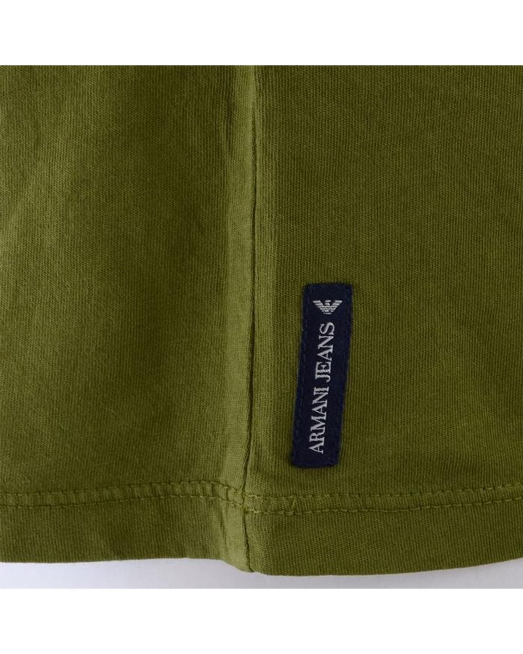 Armani Jeans Green Logo Short-Sleeved T-Shirt for men