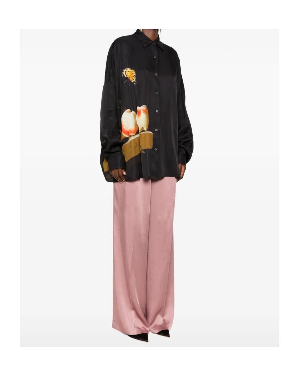 Dries Van Noten Black Long-Sleeved Shirt