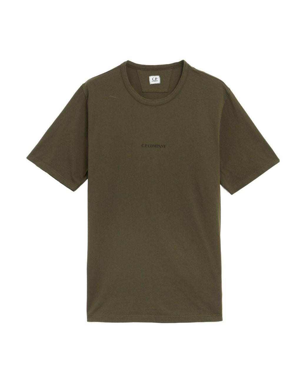 C P Company Green Jersey Garment Dyed T-Shirt for men
