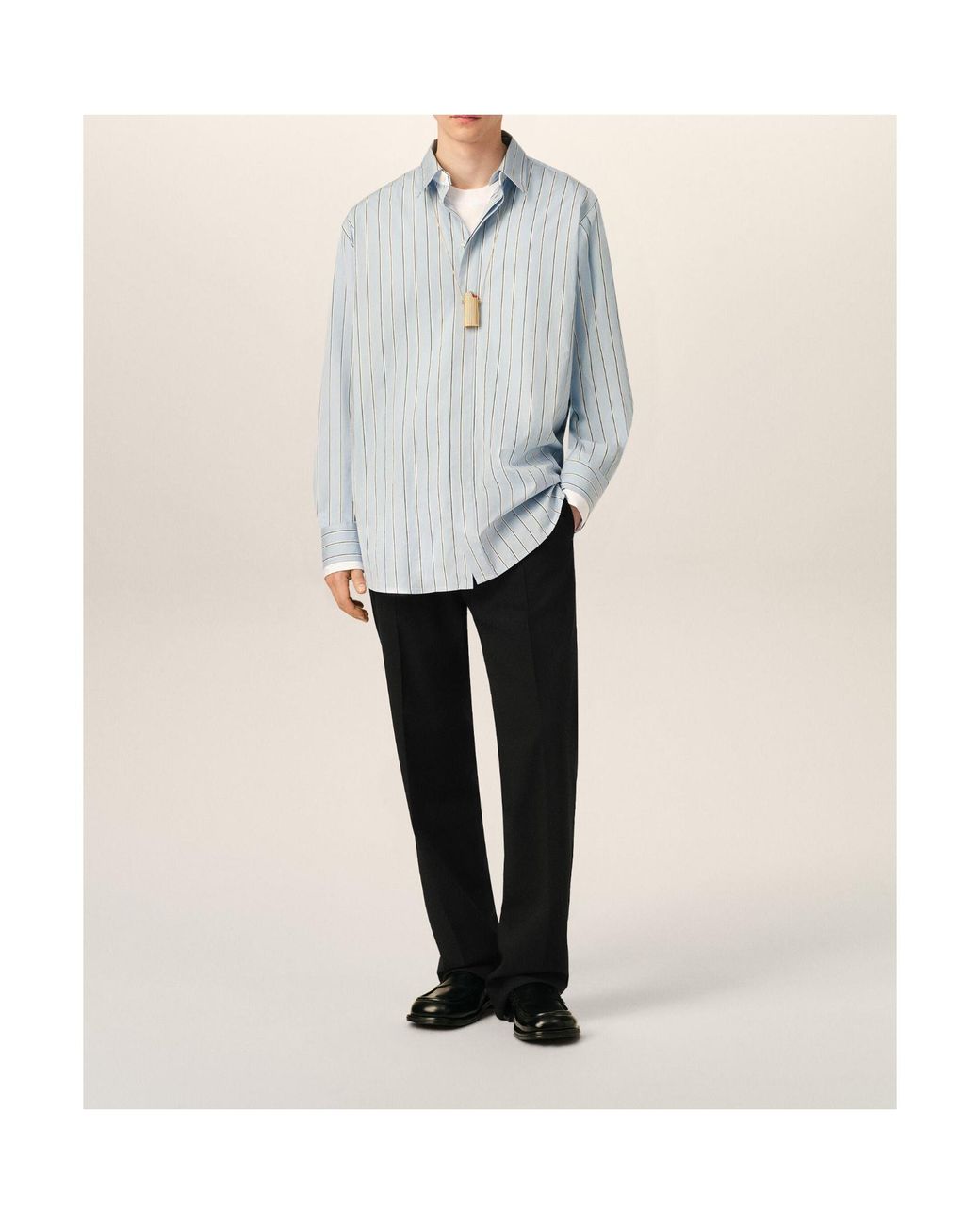 AMI Black Straight Leg Trousers for men