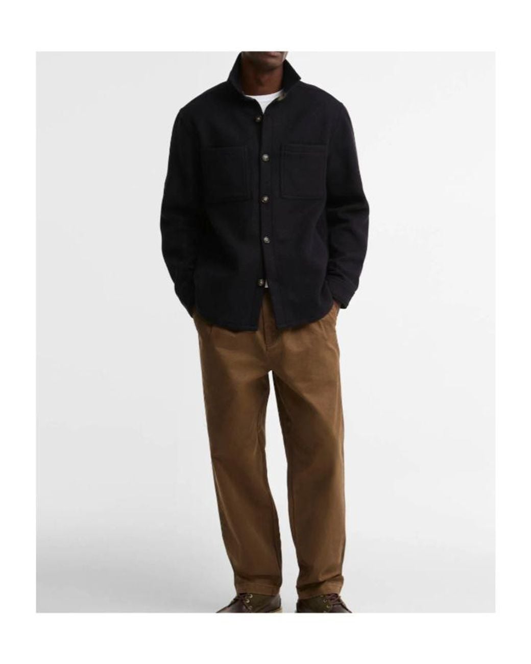 Barbour Blue Marltown Tailored Wool-Blend Overshirt for men