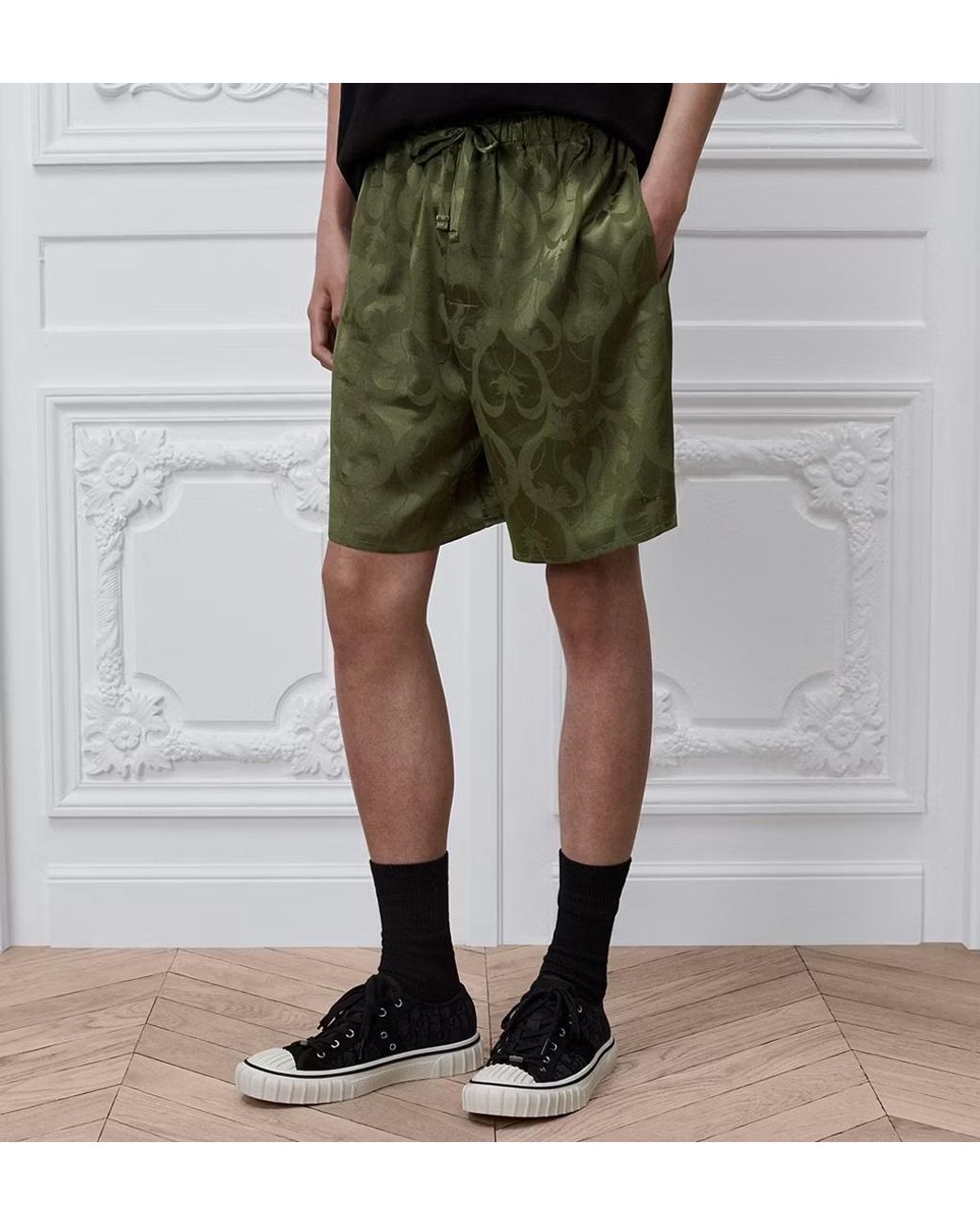 Dior Green Drawstring Shorts for men