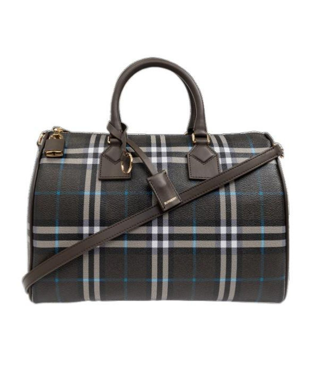 Burberry Black Bowling Checked Medium Handbag