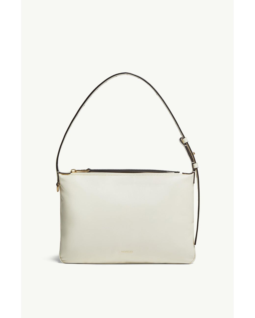 Moncler White Vetta Zip-Up Shoulder Bag