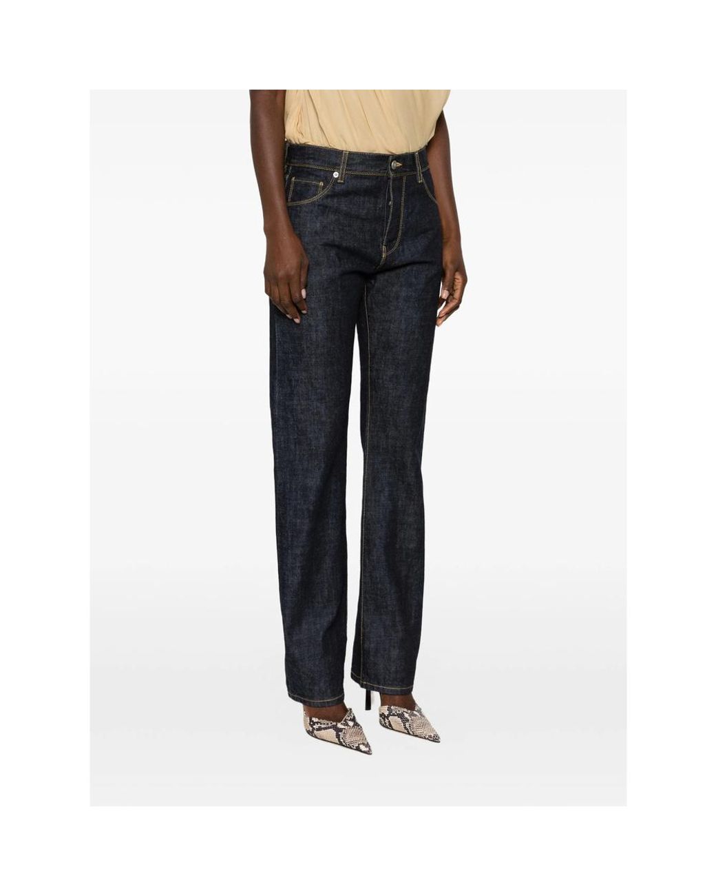 Fendi Blue Straight-Leg Slim Fit Jeans
