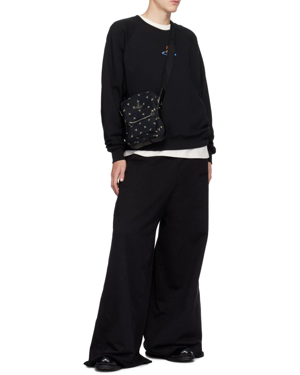 Vivienne Westwood Black Orb-Embroidered Cotton Sweatshirt for men