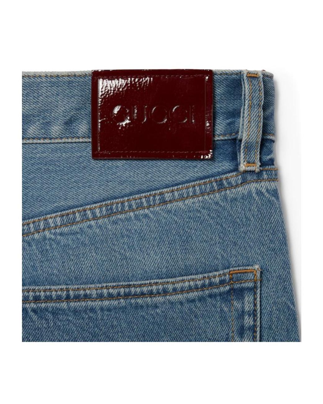 Gucci Blue Logo-Patch Jeans