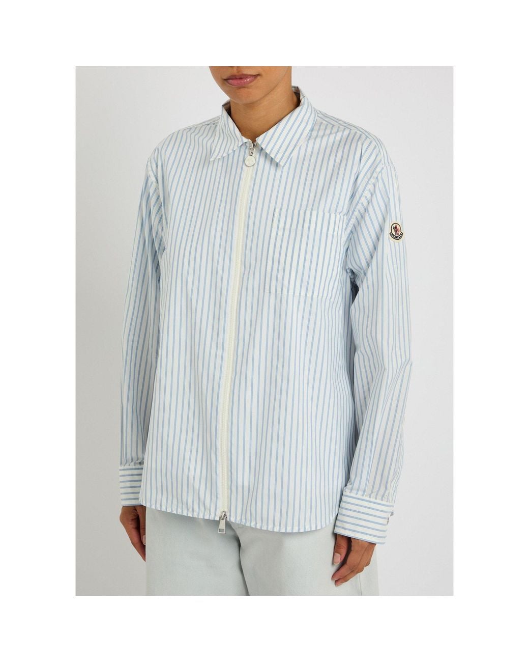 Moncler White Long-Sleeve Oversized-Fit Shirt