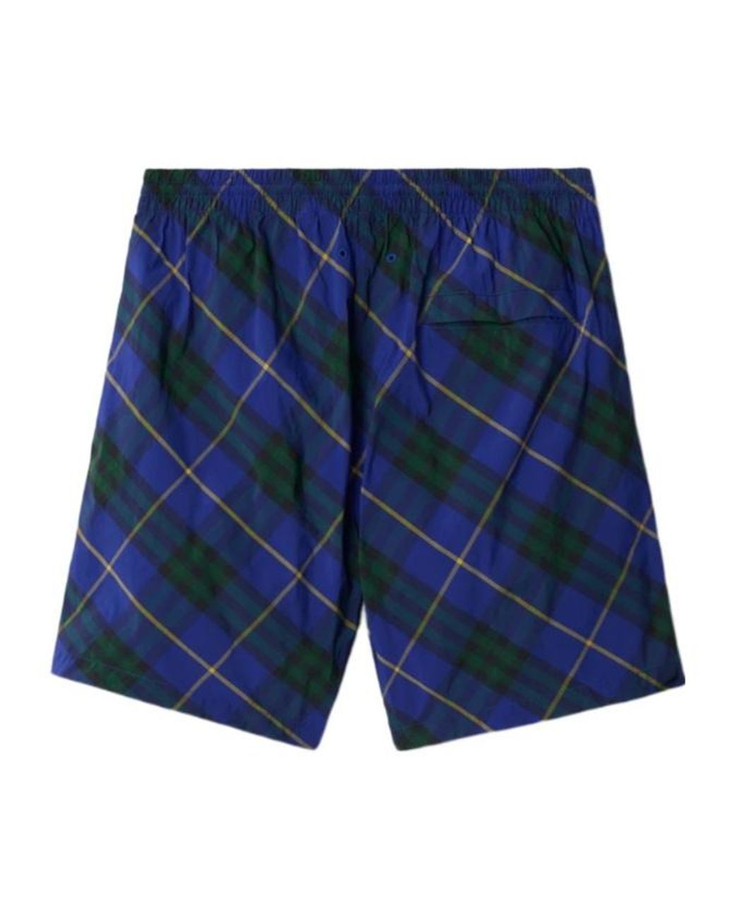 Burberry Blue Checked Drawstring Swim Shorts for men