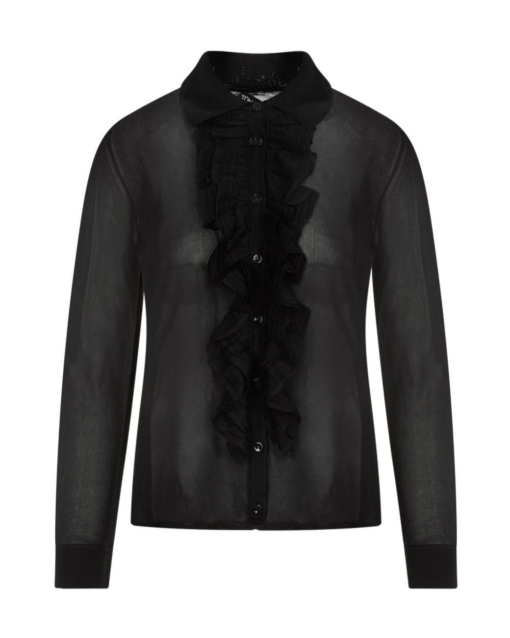 Tom Ford Black Ruffle Knit Shirt
