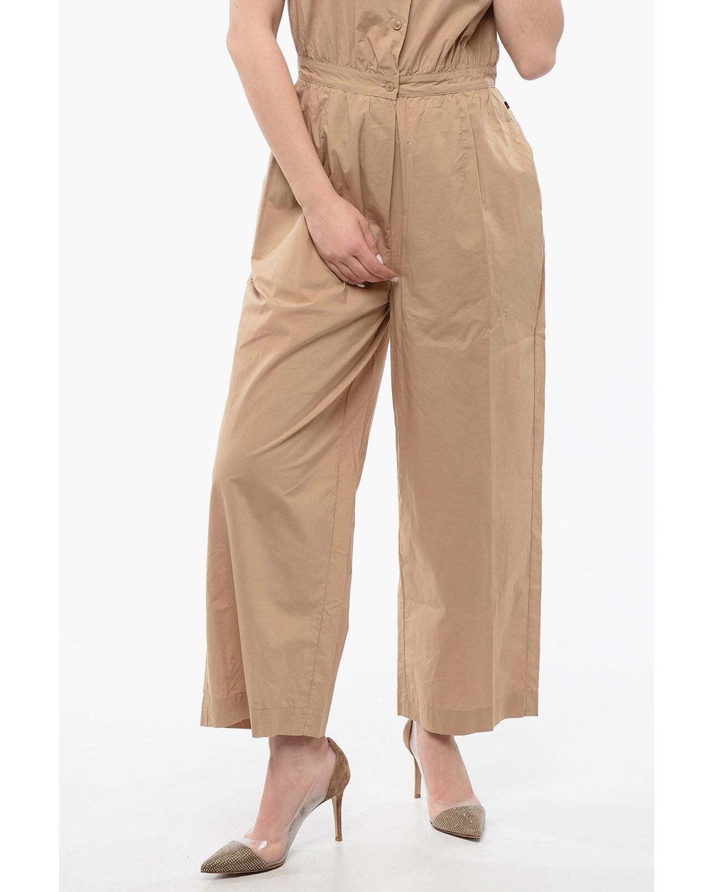 Woolrich Natural Short-Sleeve Jumpsuit