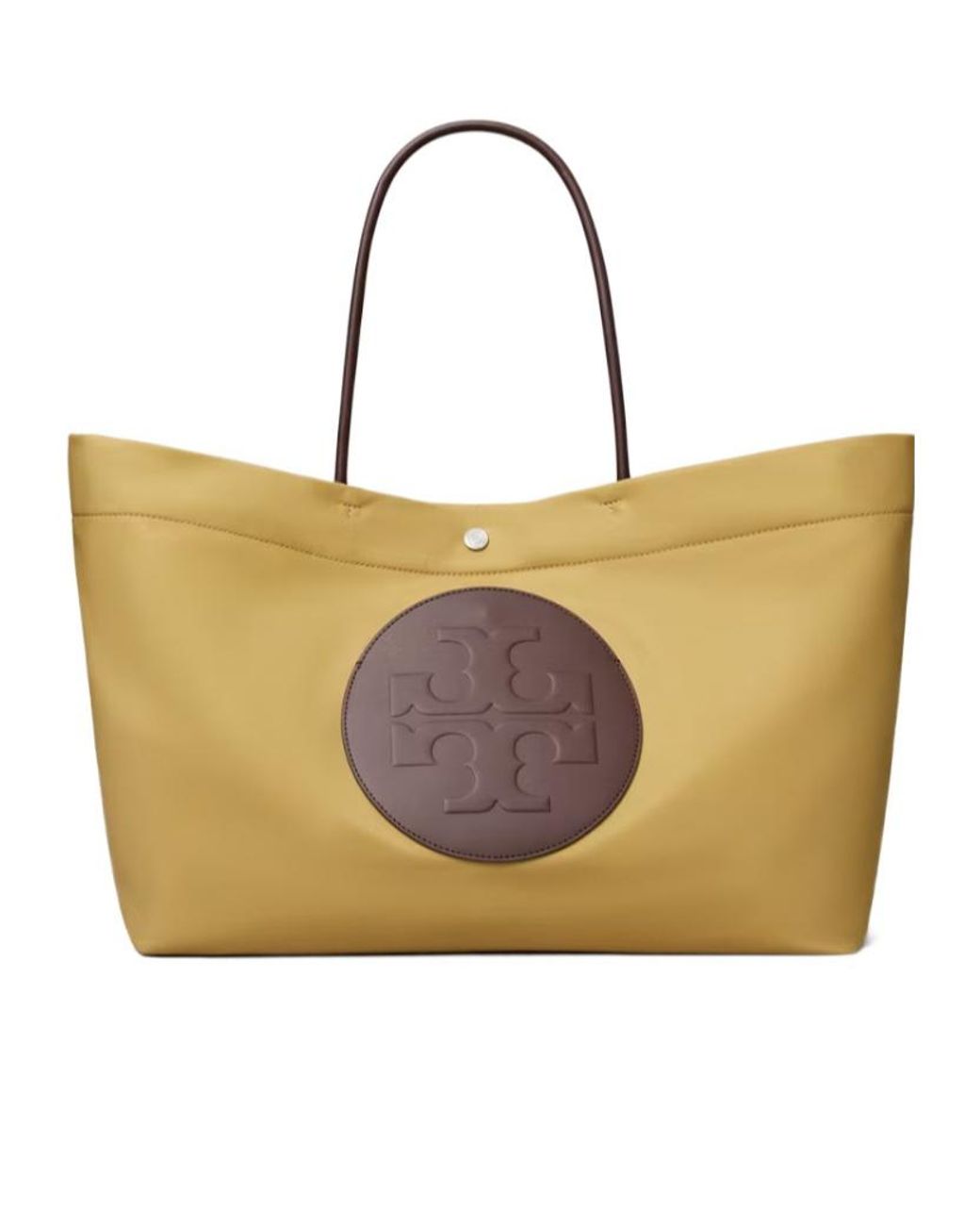 Tory Burch Yellow Ella Twist Logo Top Handle Bag