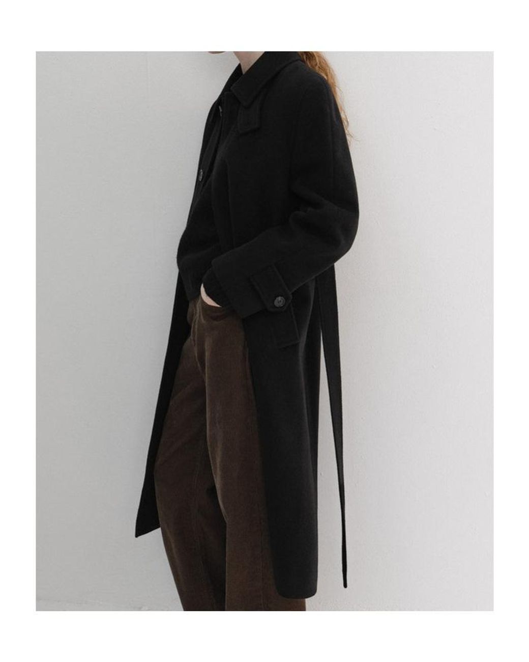 DUNST Black Belted Cashmere Mac Coat for men