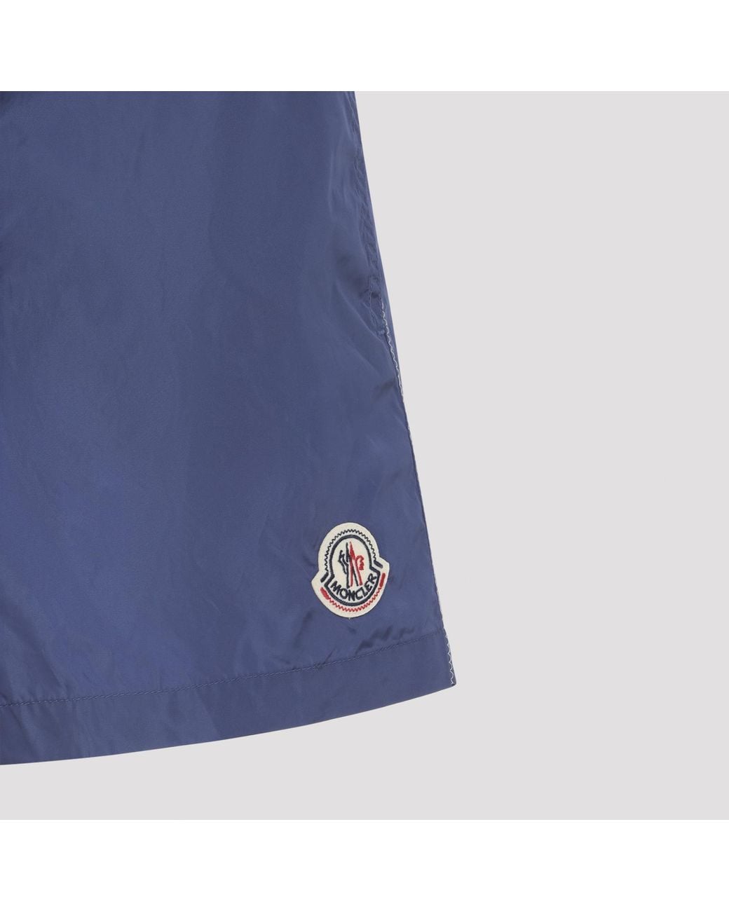Moncler Blue ロゴパッチ スイムショーツ for men