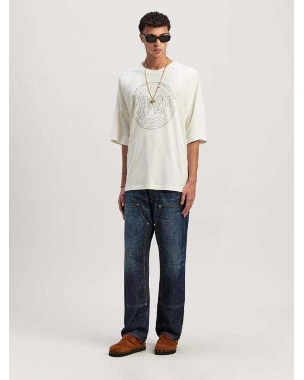 Palm Angels White Pa City Logo-Print T-Shirt for men