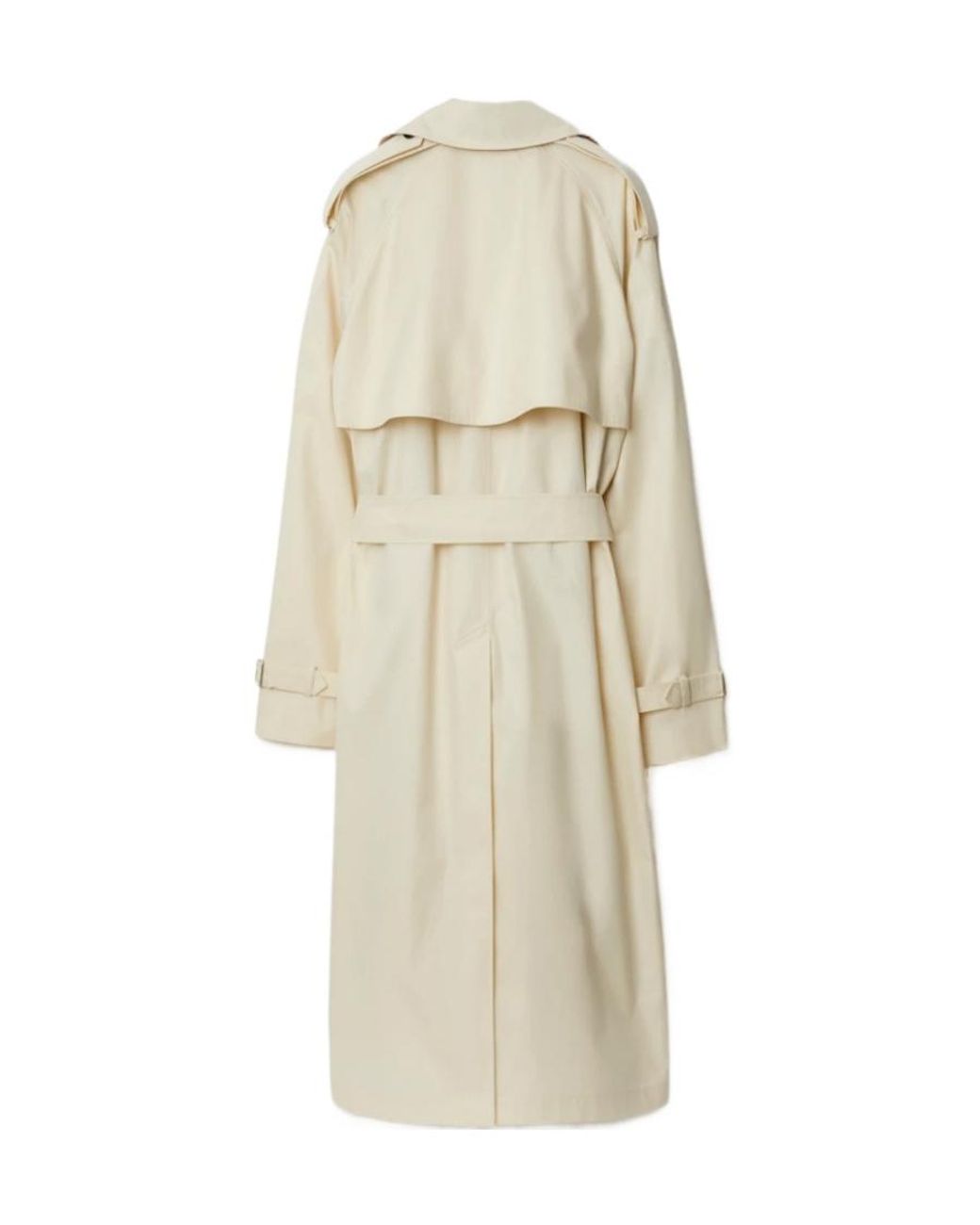 Burberry White Double-Breasted Belted Trench Coat