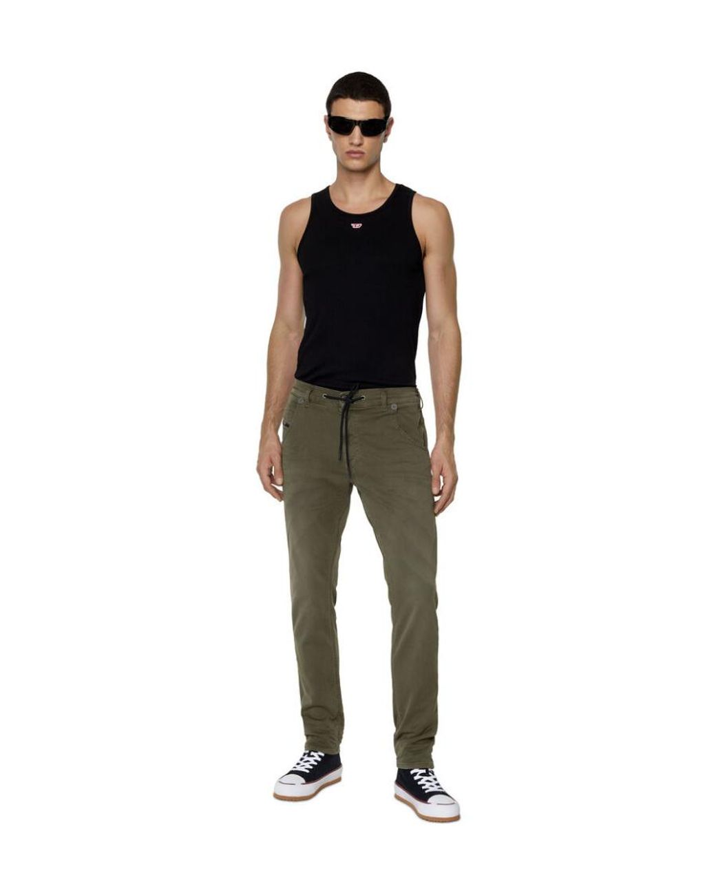 DIESEL Green Krooley Drawstring Tapered Jeans for men