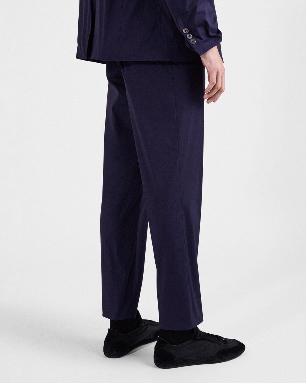 Prada Blue Stretch Poplin Pants for men
