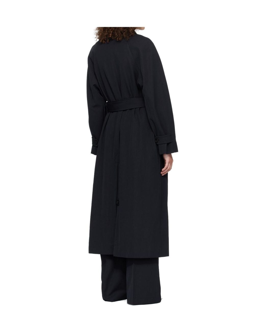 A.P.C. Black Belted Double-Breasted Trench Coat