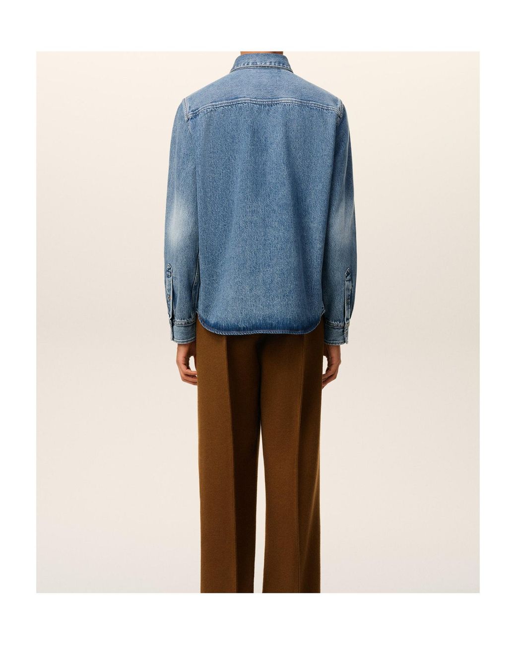 AMI Blue Ami Classic Denim Shirt for men