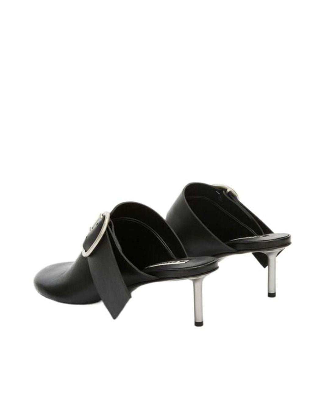 Jil Sander Black Buckled Heeled Mules
