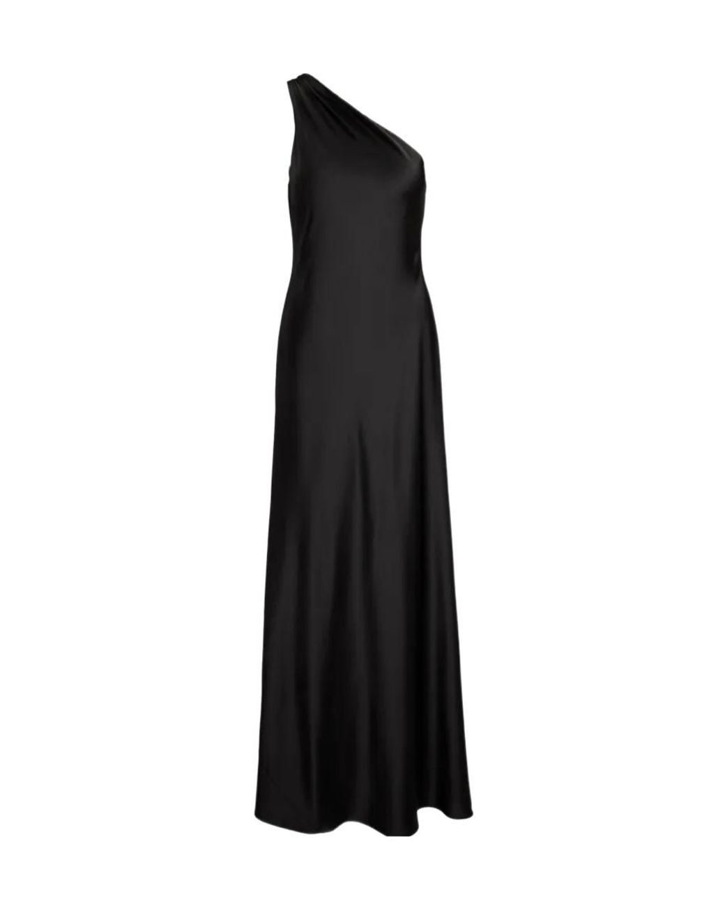 Ralph Lauren Black One-Shoulder Maxi Dress