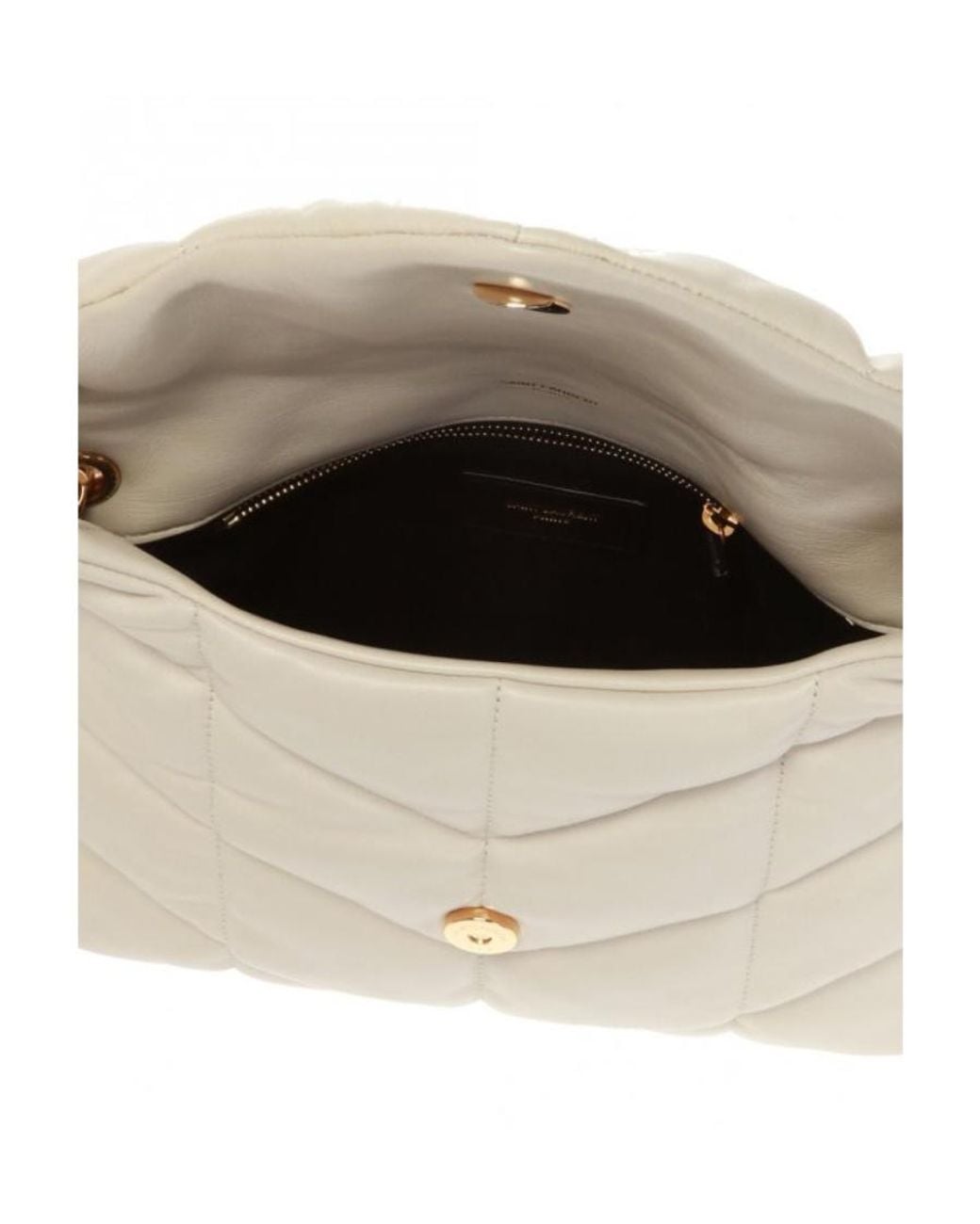 Saint Laurent Natural Logo Plaque Strapped Shoulder Bag