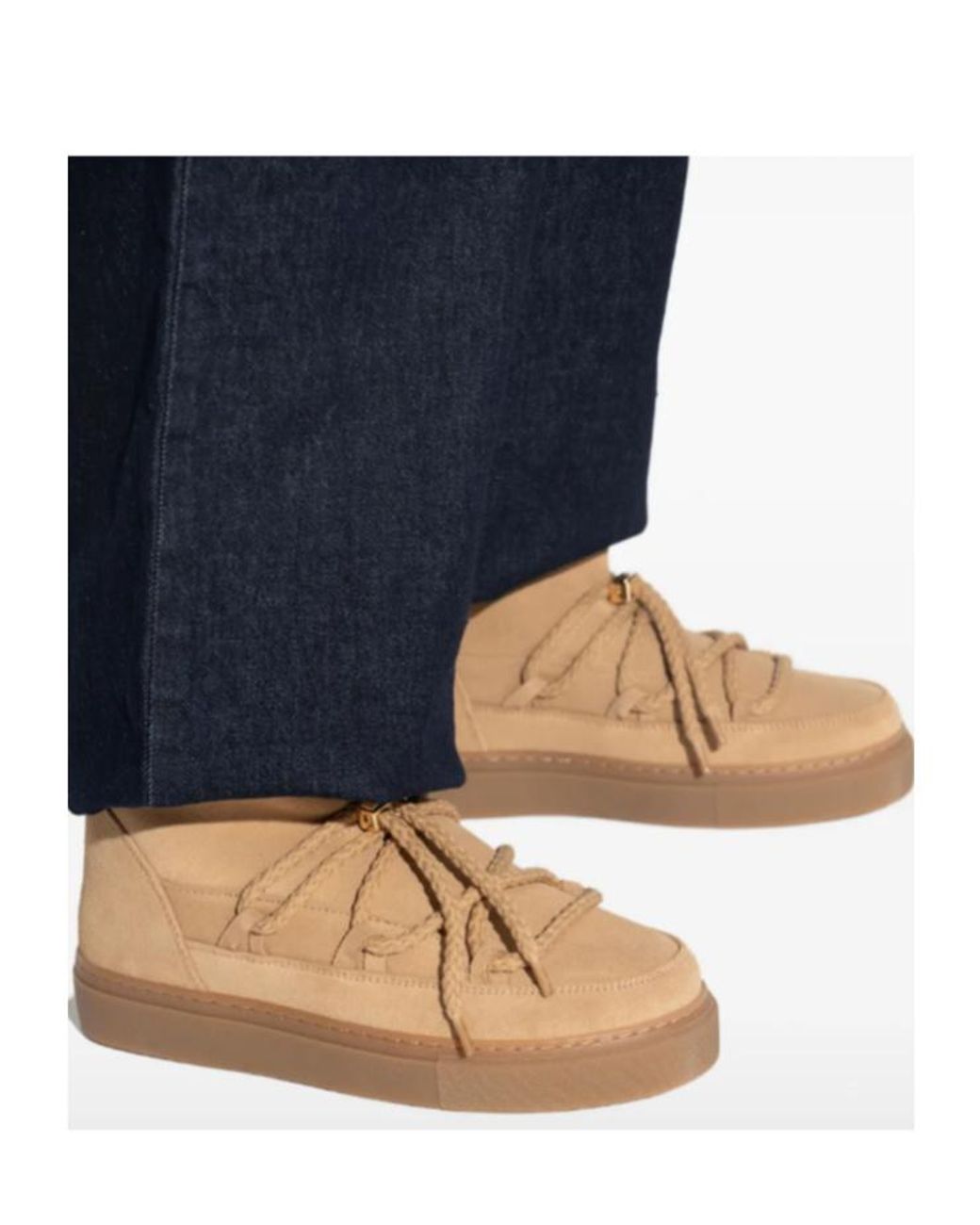 Inuikii Brown Braided-Lace Suede Boots