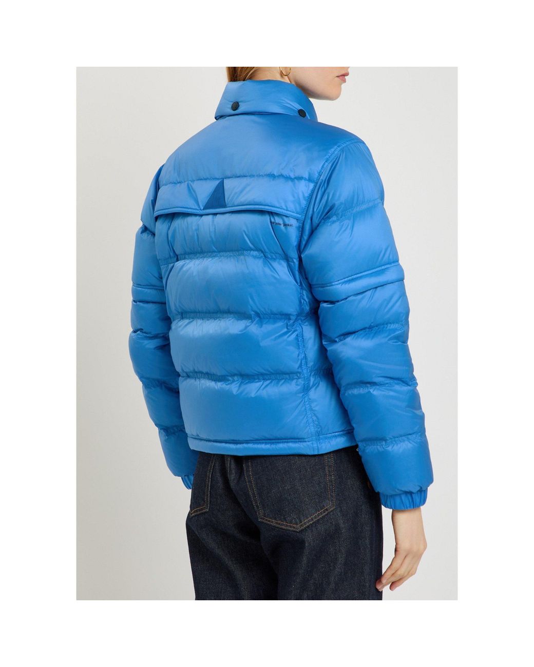 Moncler Blue Stand-Collar Short Down Jacket