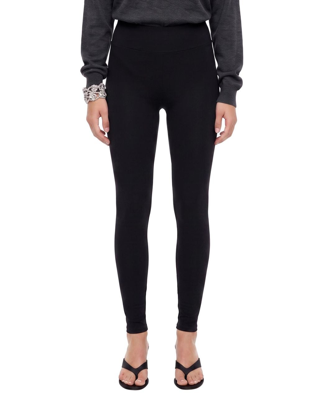 Magda Butrym Black Footed Cotton Leggings