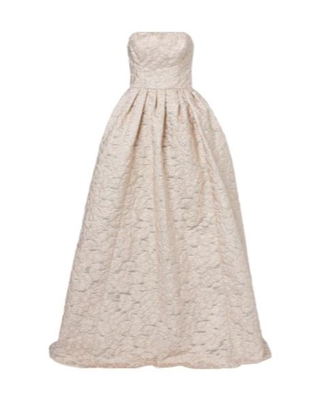 Carolina Herrera Natural Strapless Fil Coupé Gown