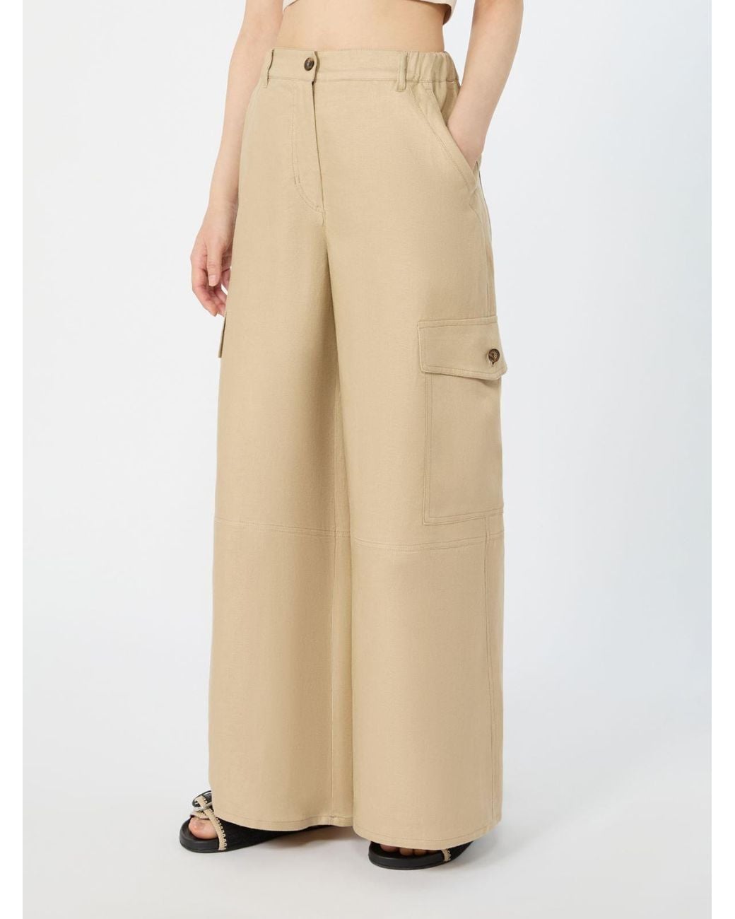 Weekend by Maxmara Natural Finale Wide-Leg Pants