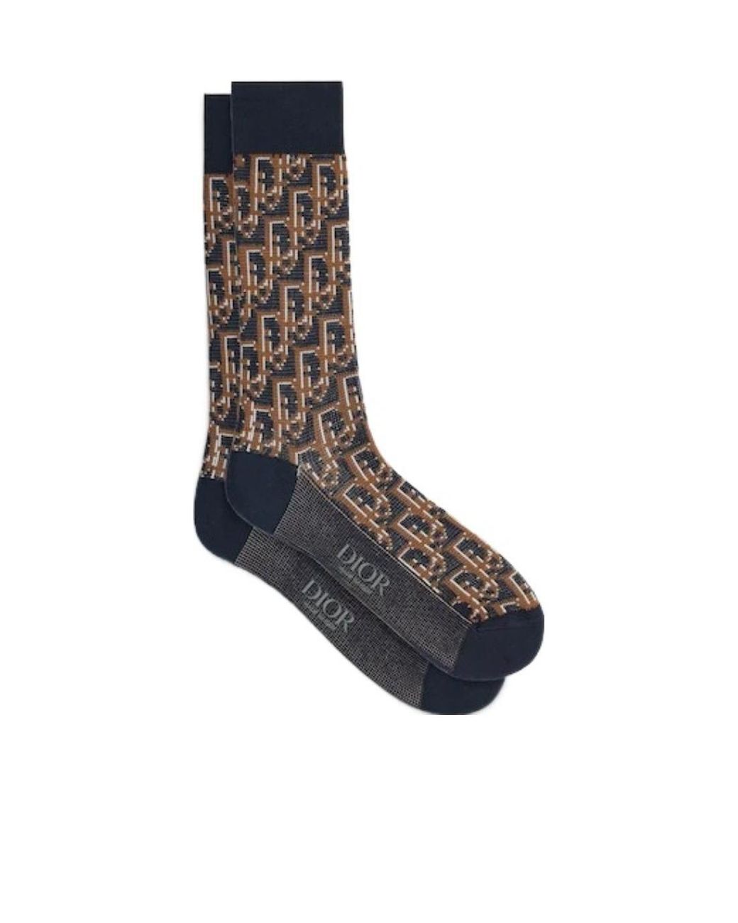 Dior Black Homme Oblique Intarsia Socks for men