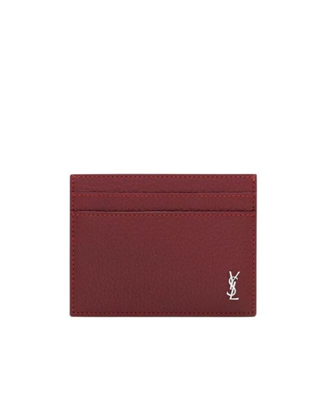 Saint Laurent Red Tiny Cassandre Card Case for men