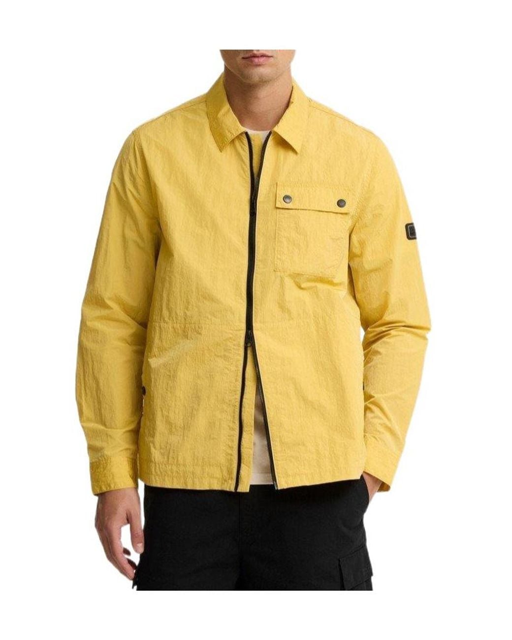 Barbour Yellow Inline Cotton Long Sleeve Overshirt for men