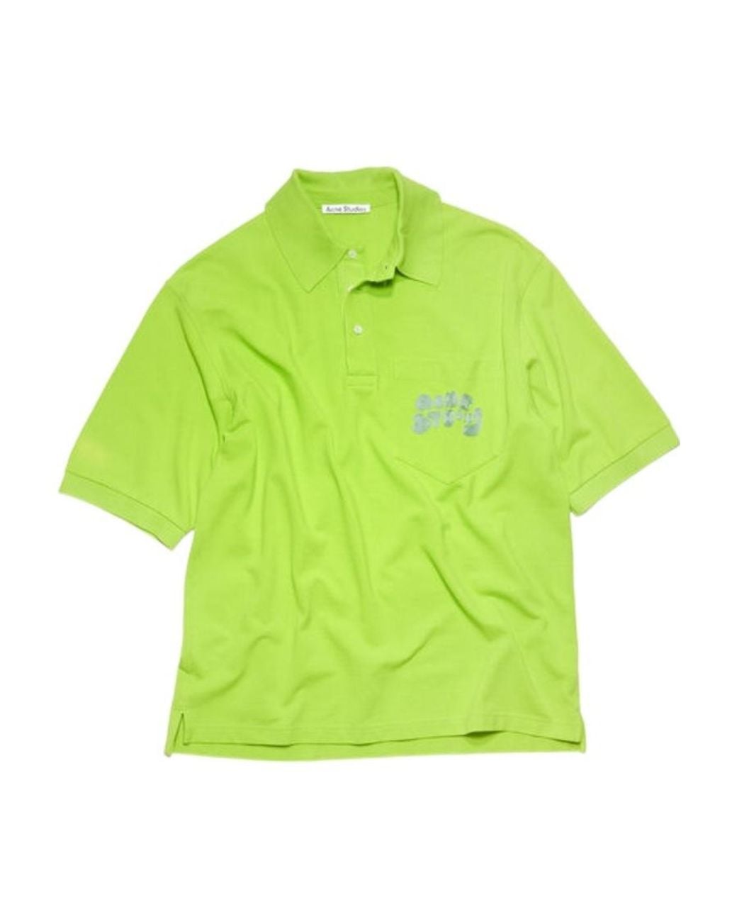Acne Green Logo Embroidered Polo Shirt for men