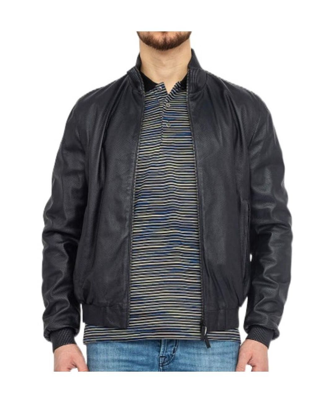 Armani Collezioni Gray Logo Casual Jacket for men