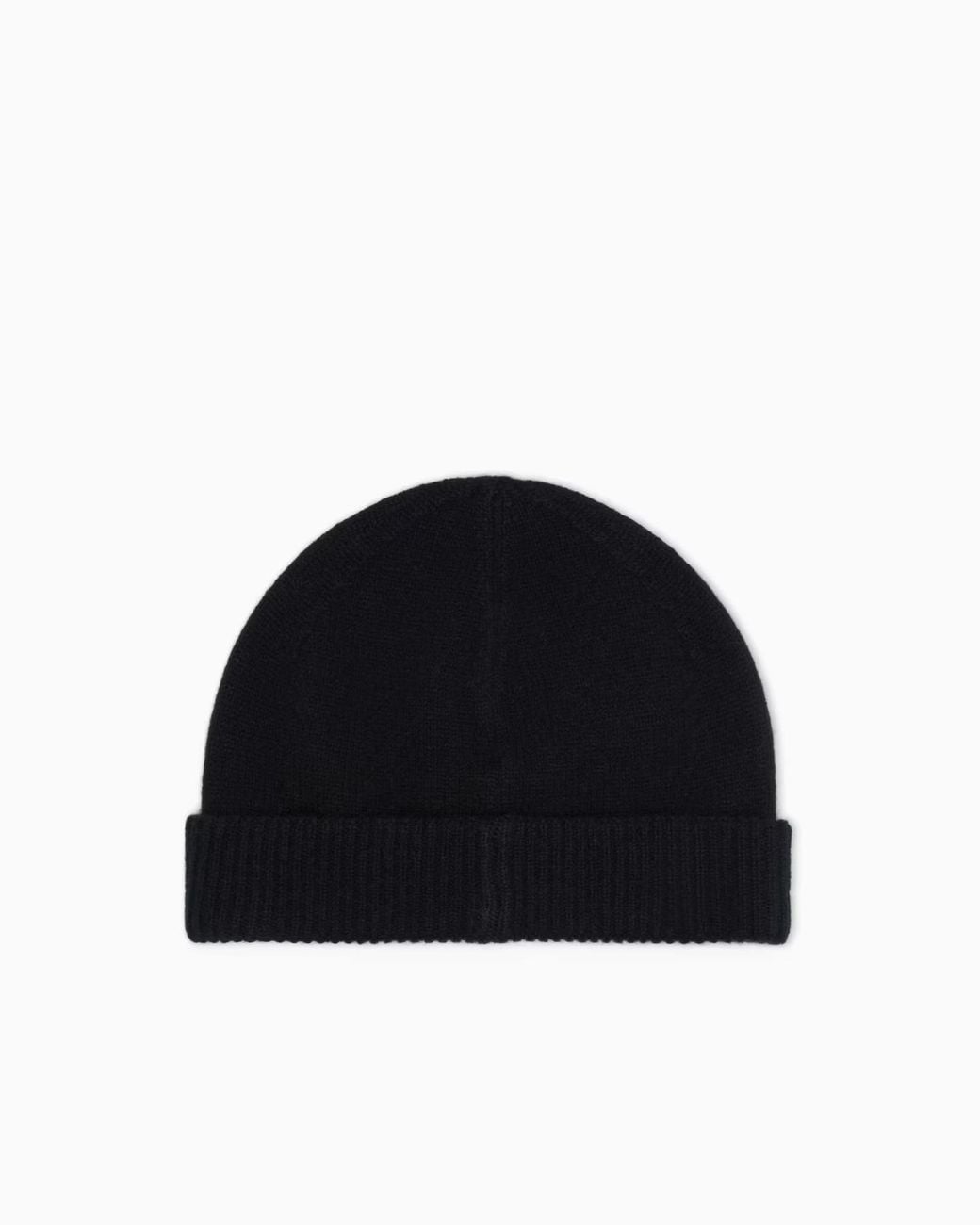 Emporio Armani Black Pure Cashmere Beanie for men