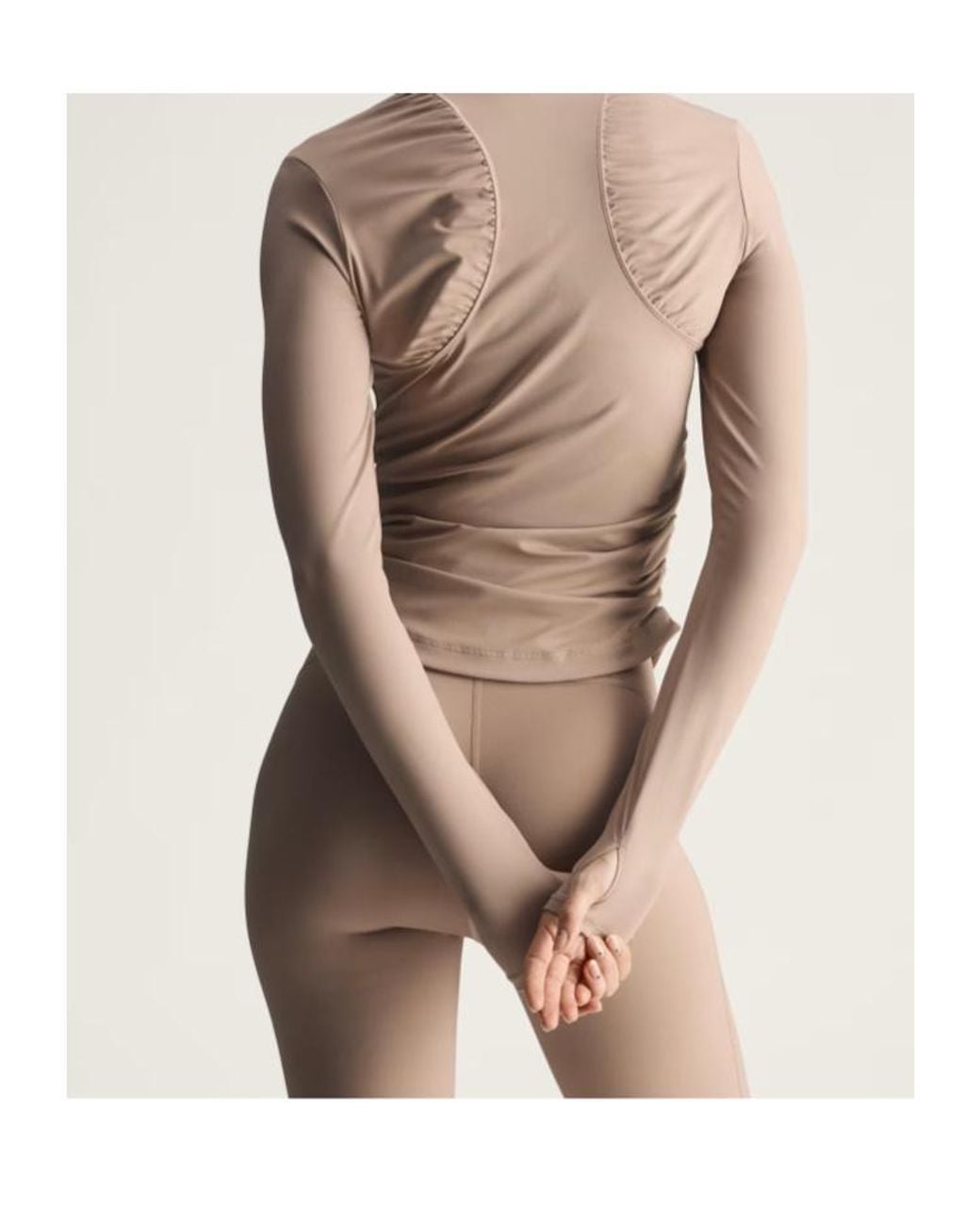 Adidas By Stella McCartney Brown Studio Ruched Long Sleeve Top